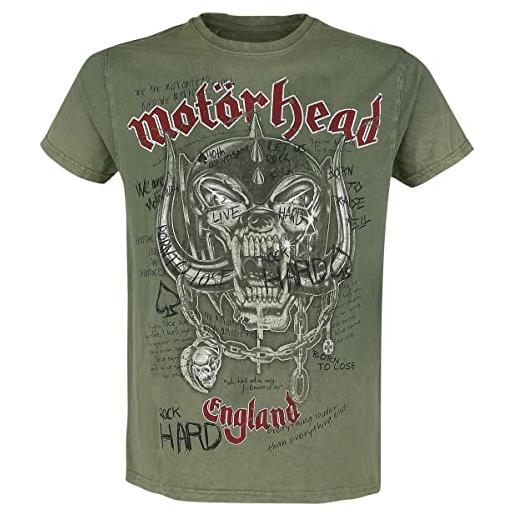 Motörhead quotes uomo t-shirt cachi m 100% cotone regular