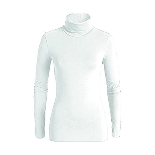 JADEA 2 maglie girocollo donna 4267 manica lunga in cotone elasticizzato, nero, m