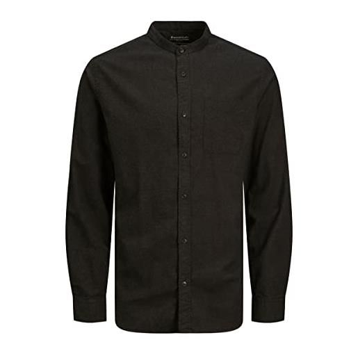Jack & jones jjeband shirt l/s au22 sn camicia, grigio scuro melange/vestibilità: slim fit, s uomo