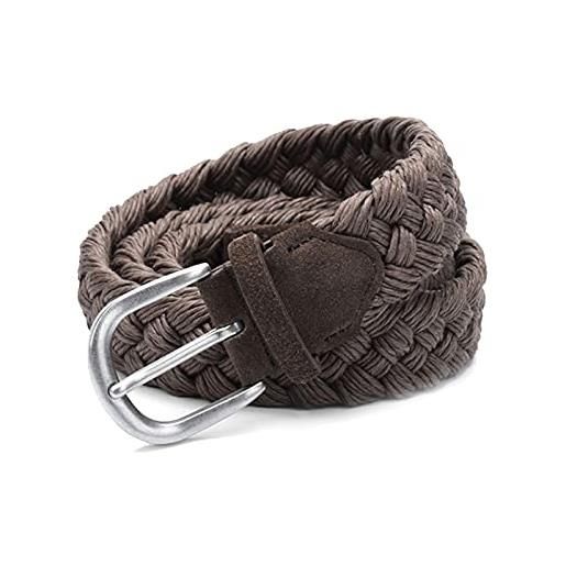 Cycat intrecciato cintura con corda della cera lavorata a maglia senza cinture fori intrecciati, marrone, 130cm