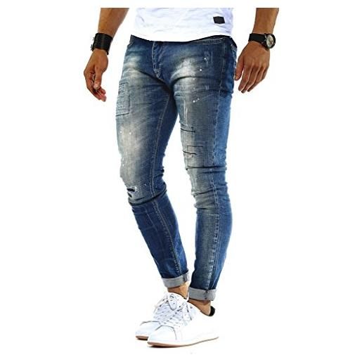 Leif Nelson jeans da uomo pantaloni jean ln-9955 blu w31/l30