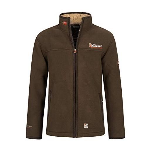 Geographical Norway ubolt men - uomo warm thick fleece zip - uomo warm winter sweatshirt jacket soft - felpa a maniche lunghe foderata - ideale autunno inverno (nero l)