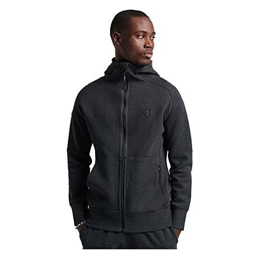 Superdry code tech zip hood maglione gilet, cadet grey marl, 2xl uomo
