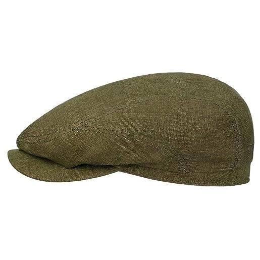 Stetson belfast coppola estiva uomo - made in the eu berretto lino cappello piatto con visiera primavera/estate - 57 cm beige chiaro
