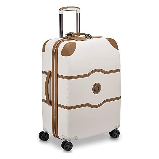 DELSEY PARIS delsey chatelet air 2.0, valigia rigida da stiva, trolley 4 ruote 66 cm, bianco (angora)