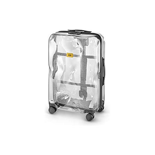 CRASH BAGGAGE - share medium, valigia rigida in policarbonato trasparente, bagaglio medio, dimensioni trolley 68 x 45 x 26 cm, capacità 66 litri, colore clear
