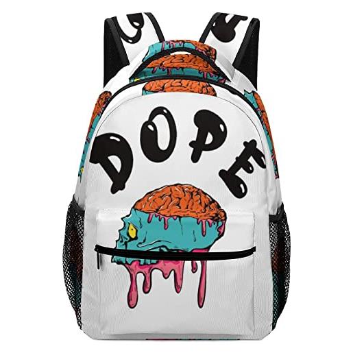 LafalPer zaino casual moda borsa da scuola adolescente stampa classico backpack zaino porta pc per università teschio drogato