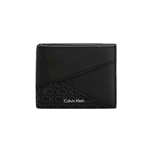 Calvin Klein portafoglio con portamonete uomo ck remake bifold 5cc w/coin k50k510491 unica nero