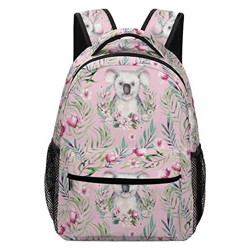 LafalPer zaino casual donna moda borsa scuola ragazza carina leggero zainetti per bambini asilo elementare fiori di koala rosa