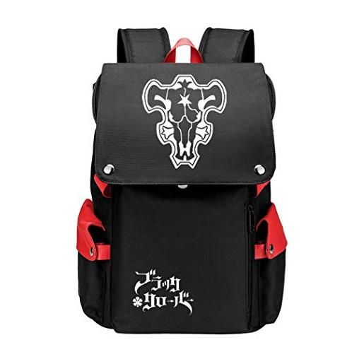 WANHONGYUE black clover anime cosplay borsa da scuola backpack rucksack studenti zaino per laptop da 15,6 pollici rosso / 4