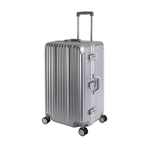Travelhouse london, valigetta rigida in alluminio, con telaio in alluminio, diverse misure e colori, t1169, argento, großer koffer xl, valigia