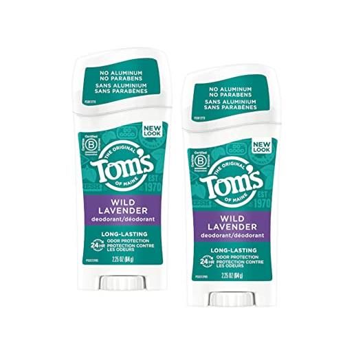 Tom's of maine natural long lasting deodorante stick lavanda 2,25 oz (confezione da 2)