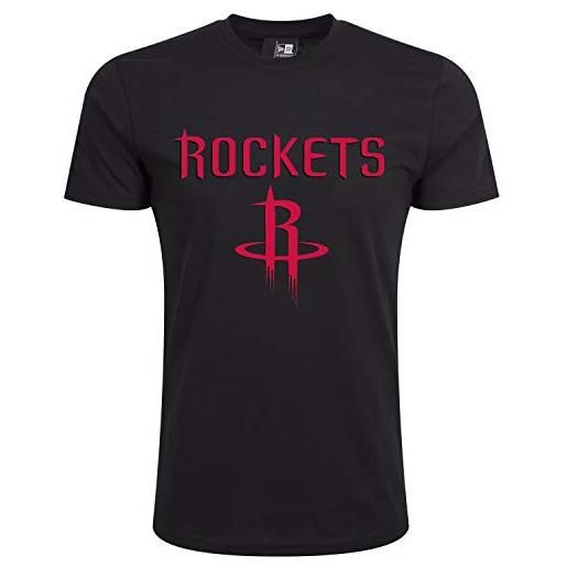New Era a new era, maglietta con logo della squadra huston rockets, unisex, per adulti, unisex adulto, 11546151, nero (blk), m
