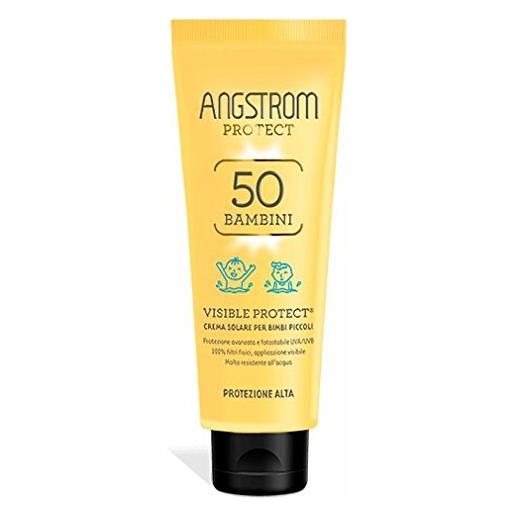 Angstrom visible protect crema solare per bambini piccoli (spf 50), protezione fotostabile uva/uvb, per un'abbronzatura ottima, resistente all'acqua, 125 ml