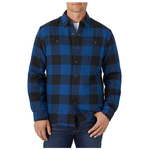 Wrangler Authentics giacca in flanella foderata sherpa a maniche lunghe camicia button-down, caviale, m uomo