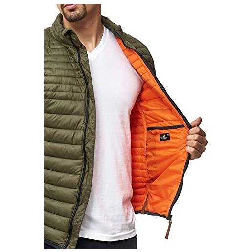 Indicode uomini islington quilted jacket | giubbotto trapuntato dall'aspetto piumino orangeade xl
