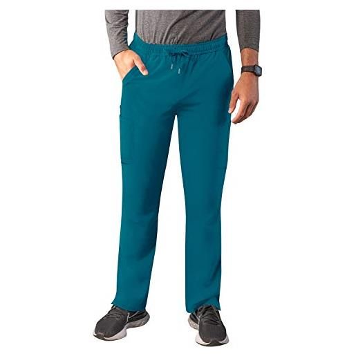 Adar Uniforms adar addition scrubs per uomini - pantaloni skinny per lo scrub cargo con coulisse - a6106 - ceil blu - s