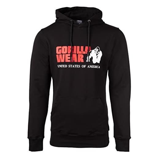 Gorilla wear classic hoodie, felpa con cappuccio uomo, schwarz, s