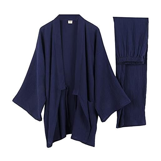 un-brand kimono giapponese da uomo allentato casual da casa pigiama da notte taglia l o40