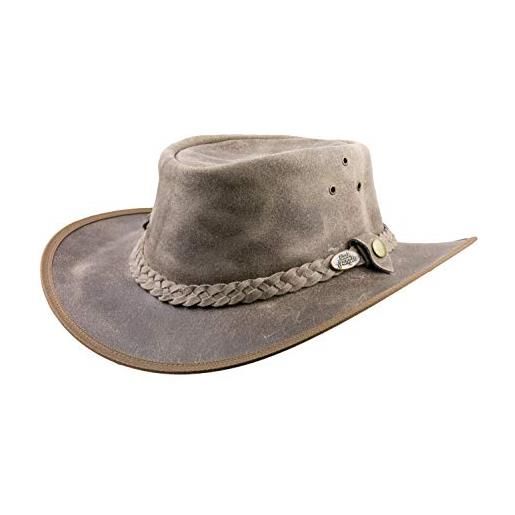 Black Jungle black junge bulat cappello in pelle, cappello occidentale, cappello australia, cappello da cowboy (marrone, xs)