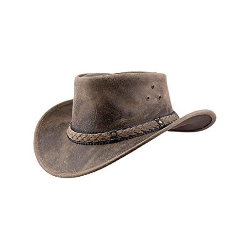 Black Jungle aramac cappello da cowboy in pelle, australiano, cachi, s