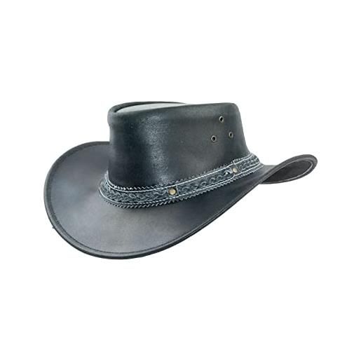 Black Jungle aramac cappello da cowboy in pelle, australiano, cachi, m