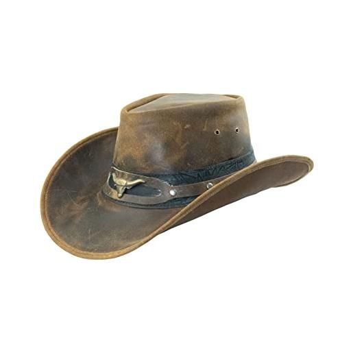 Black Jungle ontario outdoor western cappello in pelle australia cowboy cappelli in pelle cappello da equitazione unisex (m, carbone)