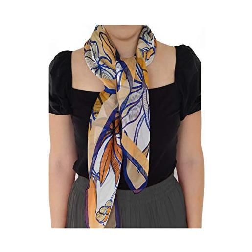Silk of Como foulard in seta per donna made in italy 100% - taglia unica 90x90 stile quadrato - scialle donna elegante sciarpa pashmina donna originali idee regalo per donna (pointe)