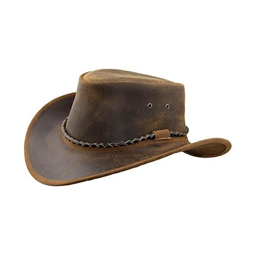 Black Jungle kimbolton, cappello in pelle, cappello da cowboy, carbone, xl