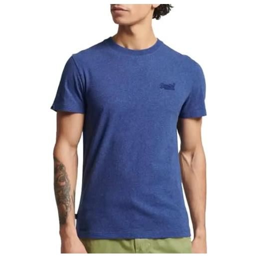 Superdry vintage logo emb tee t-shirt, deep blue heather, m uomo