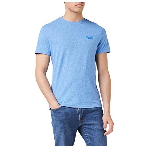 Superdry m1011245a t-shirt uomo, blu (coastal blue grit), large