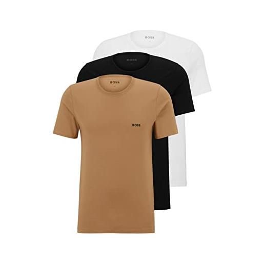 BOSS t-shirt 3p classic underwear, medium beige265, s (pacco da 3) uomo