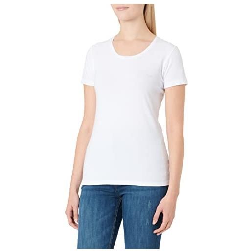 Emporio Armani crew neck t-shirt iconic logoband, maglietta donna, bianco (white), l