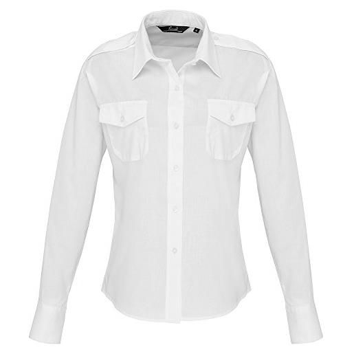 PREMIER - camicia stile pilota manica lunga - donna (42 it (10 uk)) (bianco)