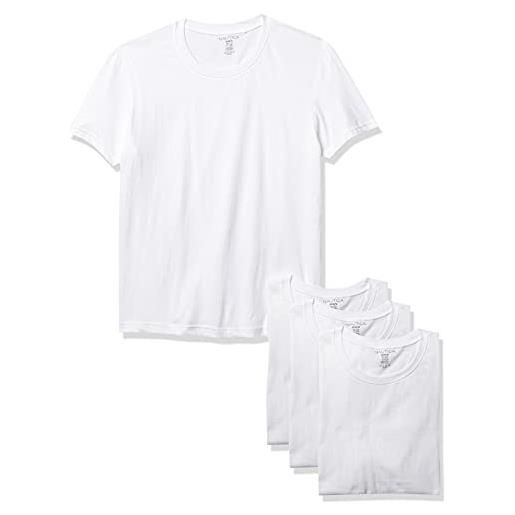 Nautica 4 pack cotton crew neck t-shirt canottiera, bianco, xl uomo