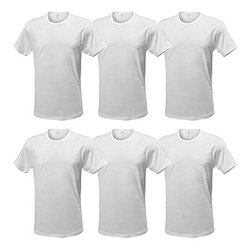 NOTTINGHAM pack 6 t-shirt uomo bianco/assortito cotone art. 700 (6 t-shirt bianco girogola - 7 / xxl)