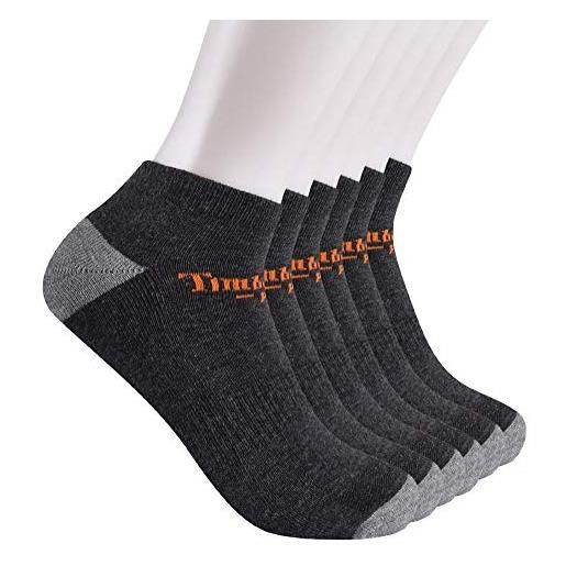 Timberland PRO men's 6-pack low cut ankle socks, charcoal heather, large