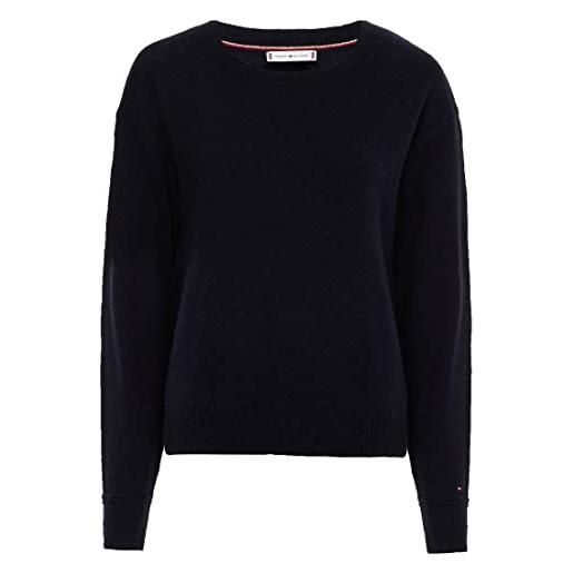 Tommy Hilfiger maglione donna softwool c-nk sweater in lana, rosso (rouge), l