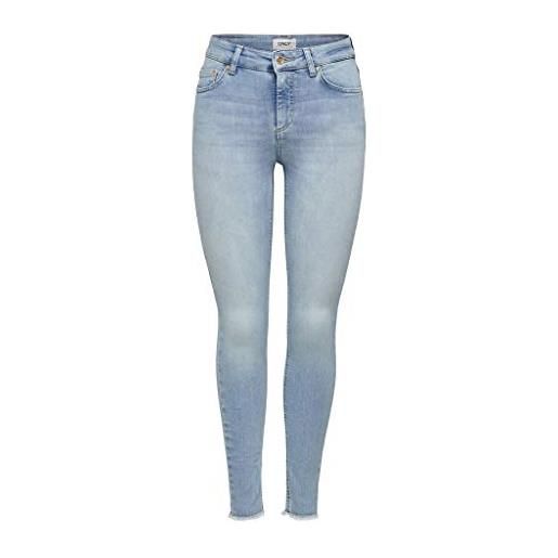 Only nos onlblush mid sk ank raw jns rea0918 noos jeans skinny, grigio grey denim, 40 /l30 (taglia produttore: large) donna