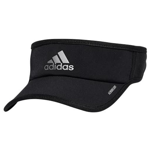 adidas men's superlite performance visor, black/silver reflective, one size