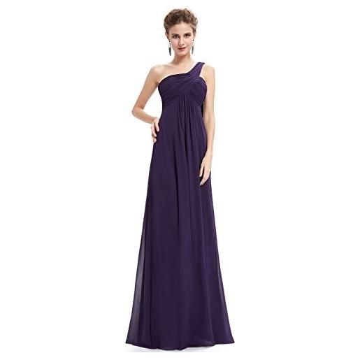 Ever-Pretty vestiti da cerimonia donna una spalla linea ad a chiffon stile impero con cinghia abito da sera arancione 58