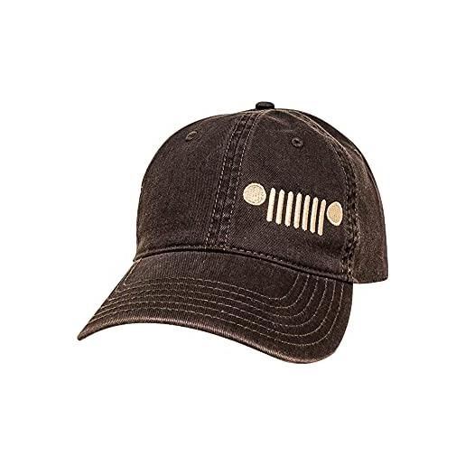 Jeep grille logo cappellino lavato nero