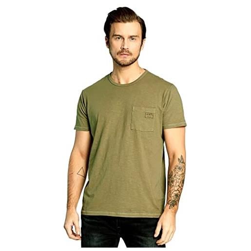 GUESS t-shirt uomo maglia cotone fiammato tasca vestibilta comoda m3ri30kbl31 taglia m colore principale verde militare