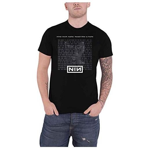 Nine Inch Nails t shirt head like a hole band logo nuovo ufficiale uomo nero size l