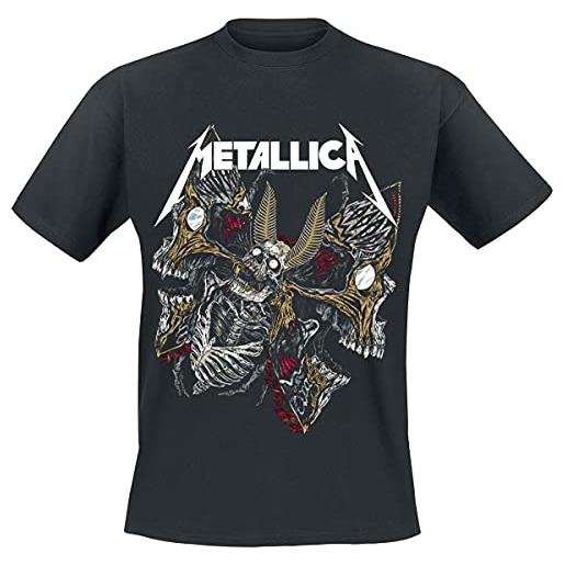 Metallica skull moth uomo t-shirt nero xxl 100% cotone regular