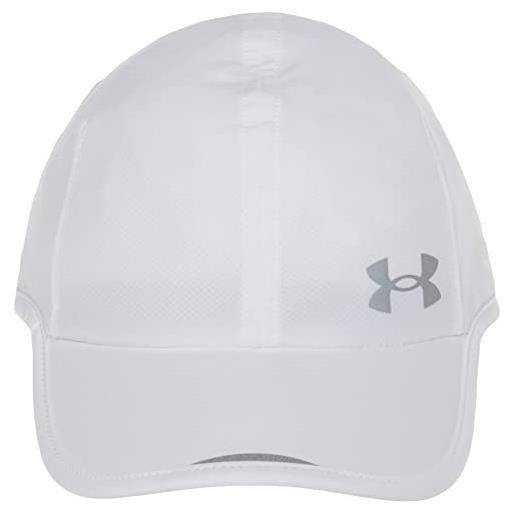 Under Armour women's launch run hat , white (100)/reflective , one size fits most