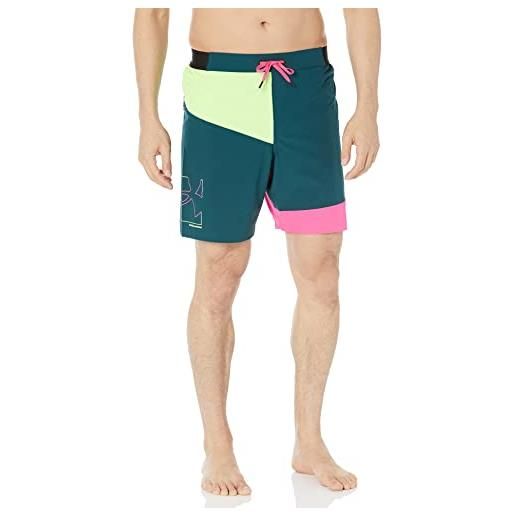 Under Armour men's standard swim trunks, shorts with drawstring closure & elastic waistband, sp22 batik colorblock, x-large