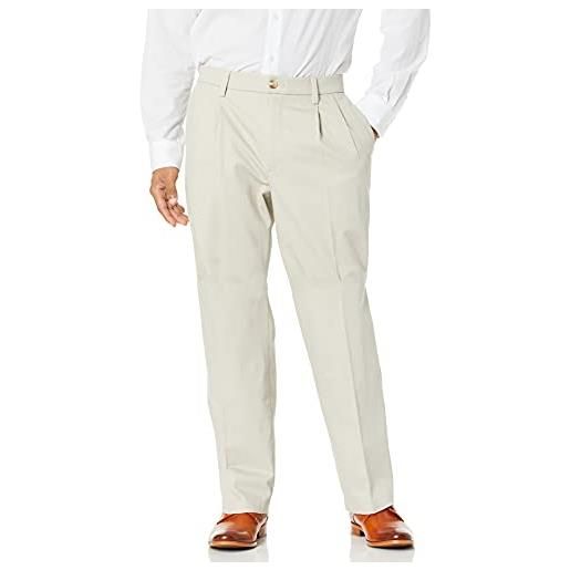 Dockers men's relaxed fit signature khaki lux cotton stretch pants - pleated d4 navy, 40w x 34l