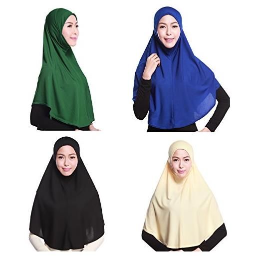 GladThink 4 x donne copertura completa hijab musulmano cappellini sciarpe islamiche set no. 7