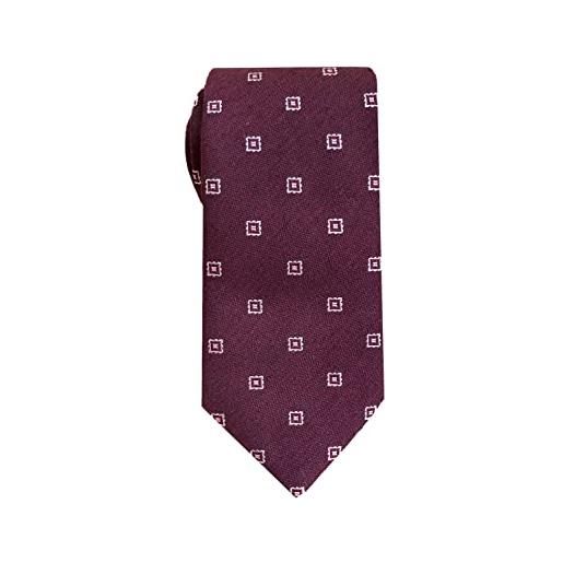 Cravatta Uomo Bordeaux 8cm In Jacquard - Elegante Per Business, Casual E Matrimoni - Foto 9